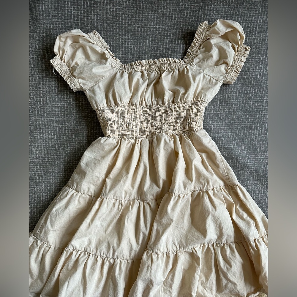 Princess Polly size 0 Daniela Smocked Mini Dress in Tan - Picture 5 of 12